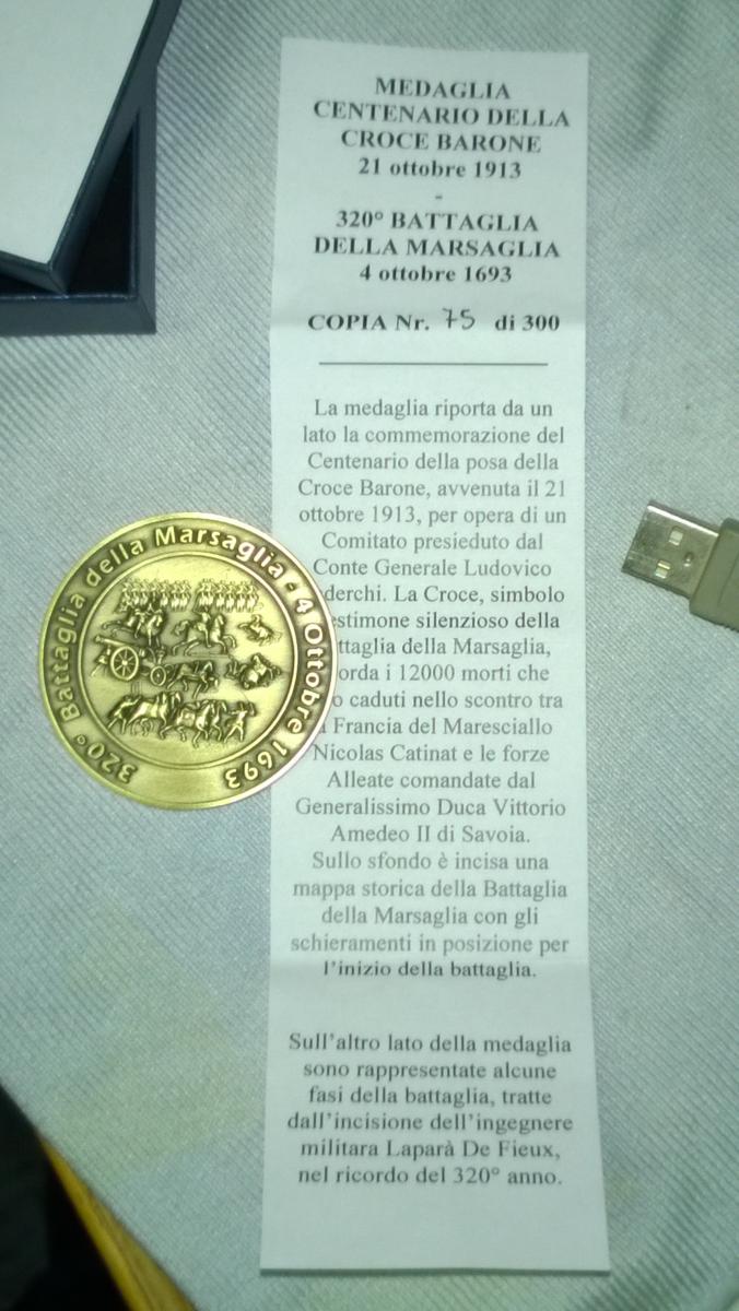 Medaglia commemorativa Croce Barone (Rovescio)